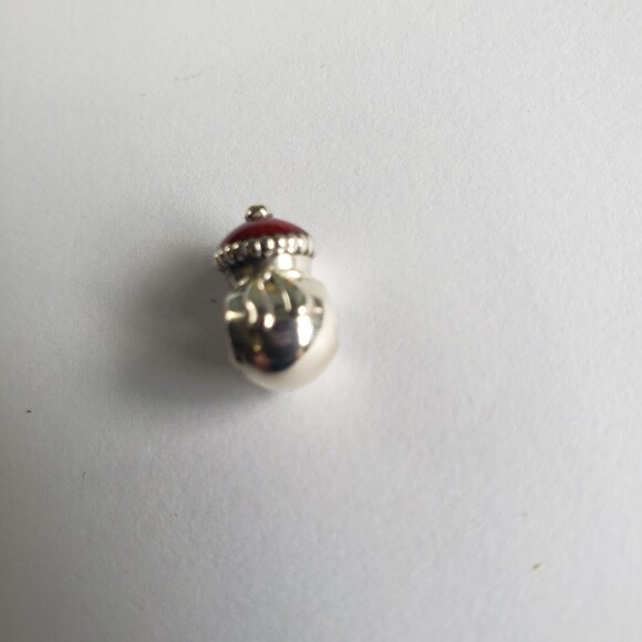 Pandora Snowman Red Enamel Christmas Hat 925 Sterling Silver Charm #798478C01 - Picture 6 of 12